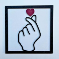 Quadro Decorativo Mini Coração Coreano - Charme e Estilo para Qualquer Ambiente (Vermelho) - imagem 5