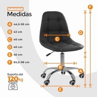 Cadeira Giratória Office Eiffel Botonê Ajustável - Conforto e Estilo para seu Ambiente de Trabalho - imagem 3