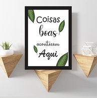 Quadro Decorativo Coisas Boas Acontecem Aqui com Design Folhas - Inspire Positividade no Ambiente - imagem 4