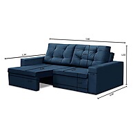 Sofá Retrátil 2 Lugares 1,80m Liz Suede Azul – Conforto e Estilo em Qualquer Ambiente - imagem 2