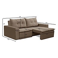 Sofá Retrátil 2 Lugares 1,80m Luna Suede Cappuccino – Conforto e Estilo em Qualquer Ambiente - imagem 2