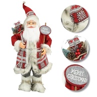 Papai Noel Decoração Natal - Boneco Noel 60cm com Placa Merry Christmas - Enfeite Luxuoso para Ambientes - imagem 4