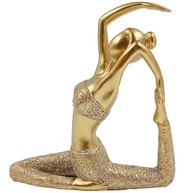 Estatueta Decorativa Yoga Dourada em Resina com Glitter 12,5cm - Peça Zen para Ambientes Equilibrados - imagem 1