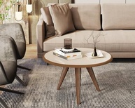 Mesa de Centro Redonda Tripé Lívia - Design Retro para Ambientes Modernos - imagem 3