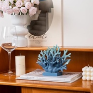 Estátua de Coral Azul 14,7 cm - Decoração Náutica em Resina para Ambientes Temáticos - imagem 5