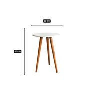 Mesa de Canto e Centro Redonda com Pés Palito - Ideal para Sofá e Ambientes Modernos (Branco) - imagem 3