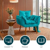 Poltrona Alice Decorativa Azul-turquesa - Conforto e Estilo para Ambientes Modernos - imagem 5