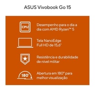 Notebook ASUS Vivobook Go 15 E1504FA AMD Ryzen 5 7520U 8GB Ram 1TB SSD Linux KeepOS Tela 15,6"" FHD Black - NJ1289 - imagem 3