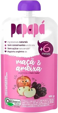 Papinha Orgânica Maçã e Ameixa Sem Açúcar 100g - Papapá - imagem 1