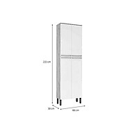 Paneleiro Nápoli Prime 4 Portas 222cm – Amêndoa/Chumbo - imagem 2