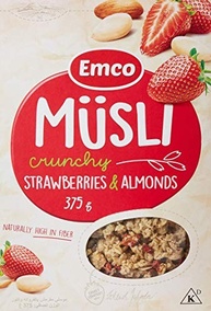 Emco Musli Crunchy Strawberries & Almonds - Cereal Morango e Amêndoas - Importado da República - imagem 1