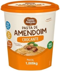 SANTO ANTONIO ALIMENTOS PASTA DE AMENDOIM CROCANTE POTE 1,005KG - imagem 1