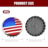 Kit 4 Calotas Bandeira Americana 83mm para Chevy GMC - Estilo Patriótico e Personalizado - imagem 3