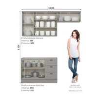 Cozinha Compacta 3 Peças 100% MDF Americana Cinza – Moderna, Resistente e com Amortecedores - imagem 3