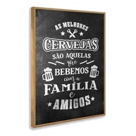 Quadro Decorativo Cerveja com Moldura - Frase Divertida para Churrasco e Ambientes Amigáveis - imagem 2