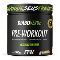 FTW Pré-Treino Diabo Verde em Pó com Cafeína, Aminoácidos Beta‑Alanina e Arginina para Treinos e Atividades Físicas - Pote 300 g (Sabor: Arco Iris) - imagem 2