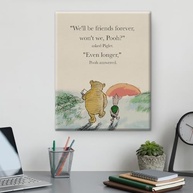 Arte de Parede Urso Pooh Amizade - Pintura em Tela 20x25cm com Citação Clássica - imagem 5