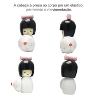 Estátua Kokeshi em Madeira - Símbolo de Amizade, Amor e Proteção Japonesa - imagem 5