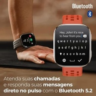 Smartwatch BIP 6: IA, GPS, AMOLED 1.97", Ligações, 5 ATM, Bateria 24 Dias - Vermelho Original - imagem 3