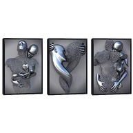 Kit 3 Quadros Decorativos Românticos em Metal - Casal Amoroso 60x40 cm - imagem 2