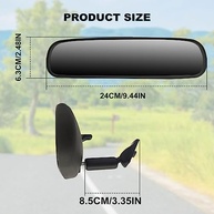 Espelho Retrovisor Interno Honda Civic, CR-V, Fit, Accord - Visão Ampliada e Segurança - imagem 3