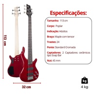 Kit Contrabaixo 5 Cordas: Giannini + Amplificador - imagem 2