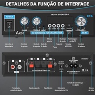 Mini Amplificador Bluetooth 90W+90W: Som Potente e Conectividade Total - imagem 5