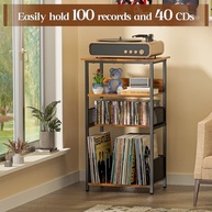 Huxitocan: Suporte Elegante para Toca-Discos com Armazenamento Amplo para Vinil e CDs - imagem 5