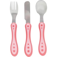 Kit Talher 3 Peças Estrelinha Rosa - BUBA Anatômico em Aço Inoxidável - imagem 1