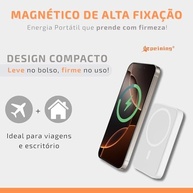 Power Bank Magnético 10000mAh Turbo Indução Carregamento Rápido iPhone & Android - imagem 3