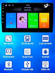 Multimídia 10" Android para Sandero/Logan (2012-2014): Comando Volante, Android Auto & CarPlay + Câmera de Ré - imagem 4