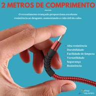 Cabo Carga Rápida 2 Metros: iPhone e Android - imagem 2