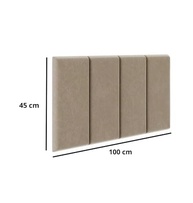 Cabeceira de Cama Box Solteiro 100x45cm Bege Ane - Design Retrô com Tecido Aveludado - imagem 3