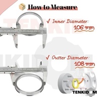 Anéis Centralizadores de Cubo 108mm OD x 106mm ID - Liga de Alumínio Premium (4 Peças) - imagem 4