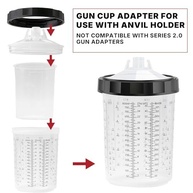 Conjunto de 4 Copos Rígidos 800ml + Anéis de Retenção - Sistema Descartável para Pistola de Pintura - imagem 4
