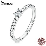Anel Bamoer 925 Prata com Zircônia – Elegância e Amor em Cada Detalhe - imagem 1