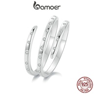 Anel Bamoer em Prata 925 com Design Triplo Aberto – Jóia Feminina Elegante - imagem 1