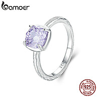 Anel Bamoer Prata 925 Zircônia Roxa: Elegância! - imagem 1