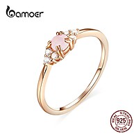 Anel Bamoer SCR534: Ouro Rosa e Cristal - imagem 1