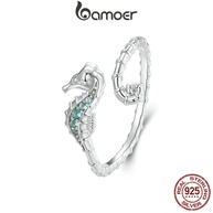 Anel Cavalo Marinho Prata 925 Bamoer: Elegância Marinha - imagem 1