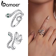 Anel Cobra Bamoer: Elegância em Ouro Branco - imagem 1