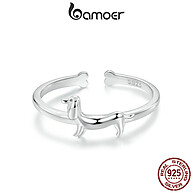 Anel de Prata 925 com Design de Cachorro Dachshund - Jóia Exclusiva para Mulheres - imagem 1