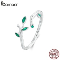 Anel de Prata Bamoer: Design Folha Elegante - imagem 1