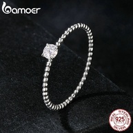 Anel de Prata Bamoer: Elegância com Moissanite - imagem 1