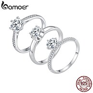 Anel de Prata Moissanita Bamoer 925: Luxo e Elegância - imagem 1