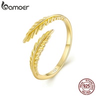 Anel Folha de Prata Bamoer 925: Elegância Natural - imagem 1