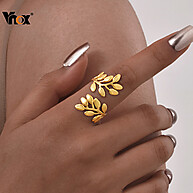 Anel Folha Vnox: Elegância Dourada e Durabilidade - imagem 1