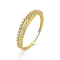 Anel Meia Aliança Cravejada: Ouro 18k Elegante - imagem 1