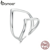 Anel Prata 925 Bamoer: Elegância em Duas Camadas - imagem 1