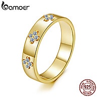Anel Prata 925 com Trevo de Quatro Folhas e Moissanite - imagem 1